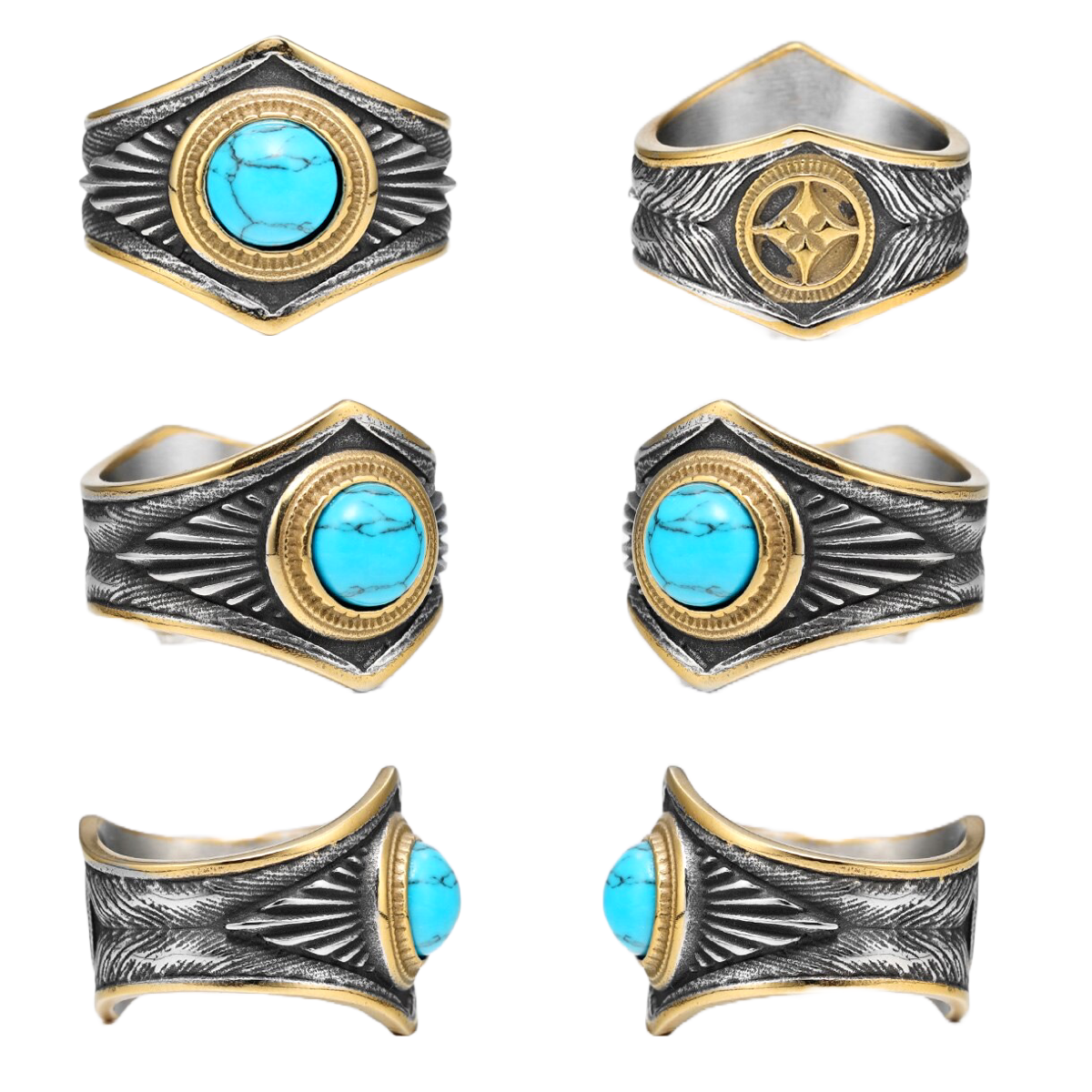 A Native Stone Ancestral Ring with a turquoise stone by Rebel Saint Co.