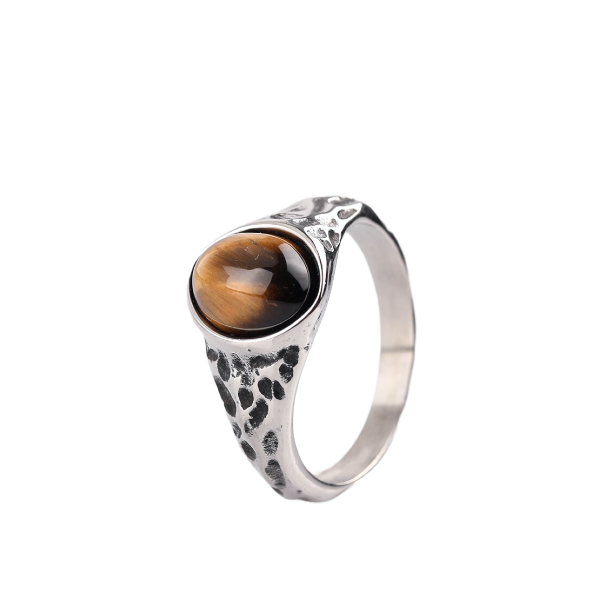 Hammered Stone Ring