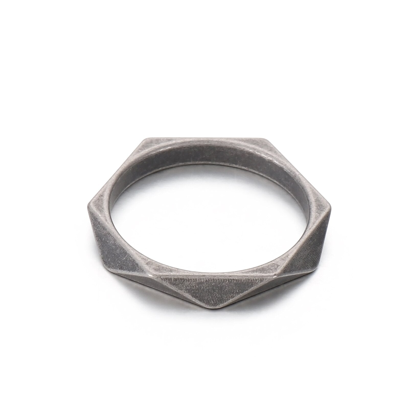 A Geo Cut Ring with a geometric design from Rebel Saint Co.