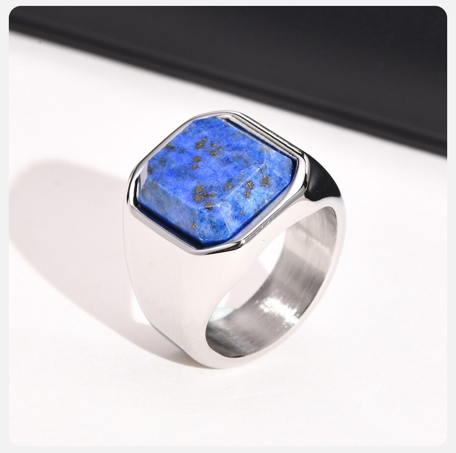 Lapis Square Stone Ring
