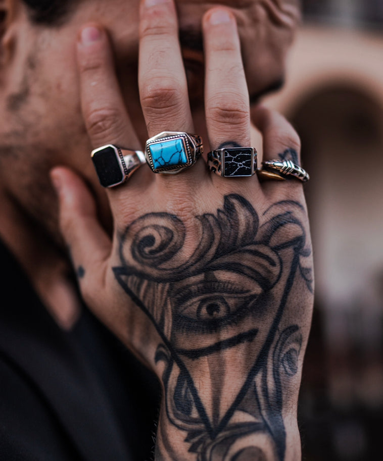 925 Marble Top Ring