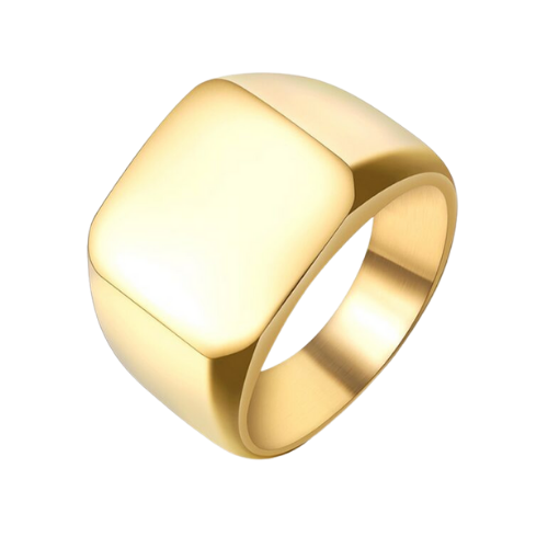 A Rebel Saint Co Square Ring on a white background.