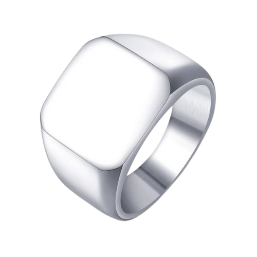 A Rebel Saint Co Square Ring on a white background.