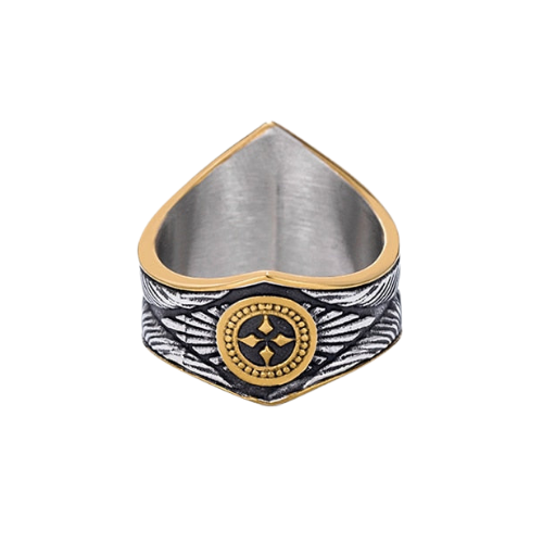 A Rebel Saint Co Guiding Star Ring with a star shaped design.