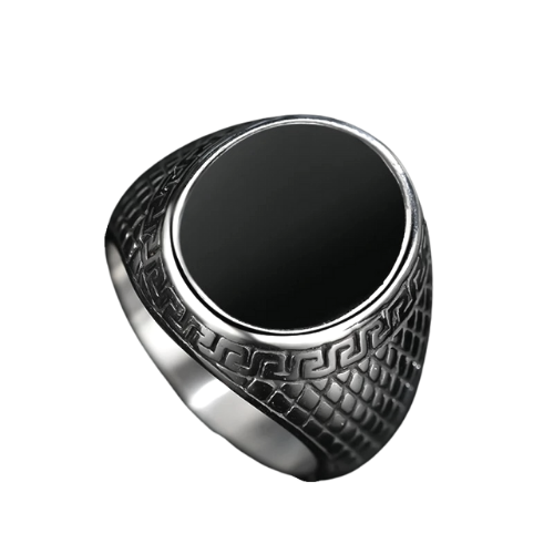 Black Signet Stone Ring