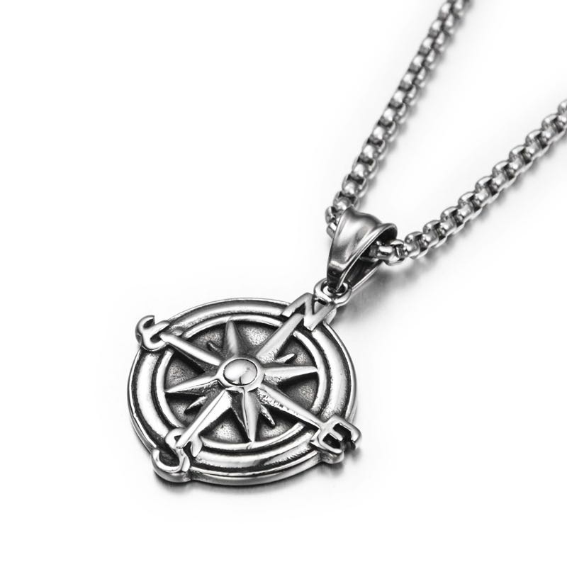 Traveler Compass Pendant Necklace