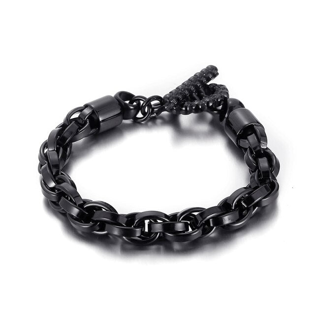 9mm Chain with Skulls Toggle Clasp