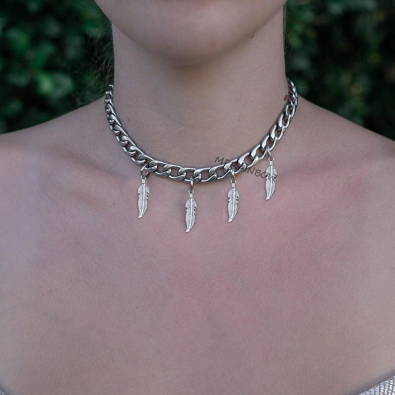 Feather Stack Necklace