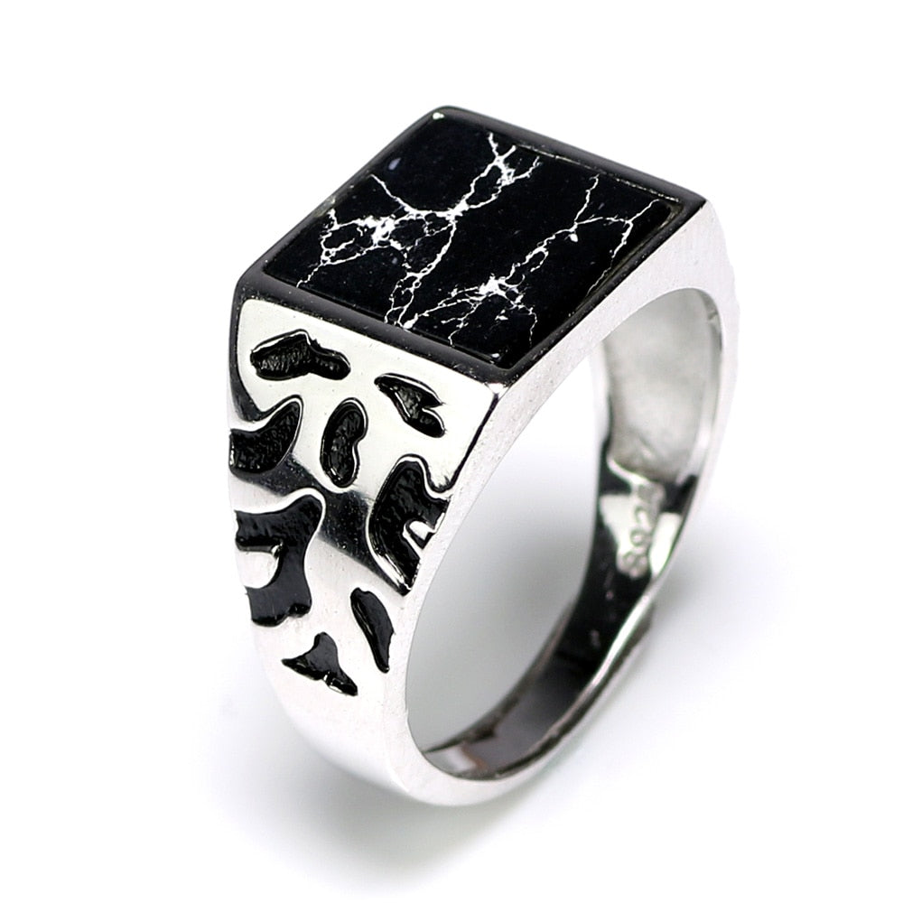 925 Marble Top Ring