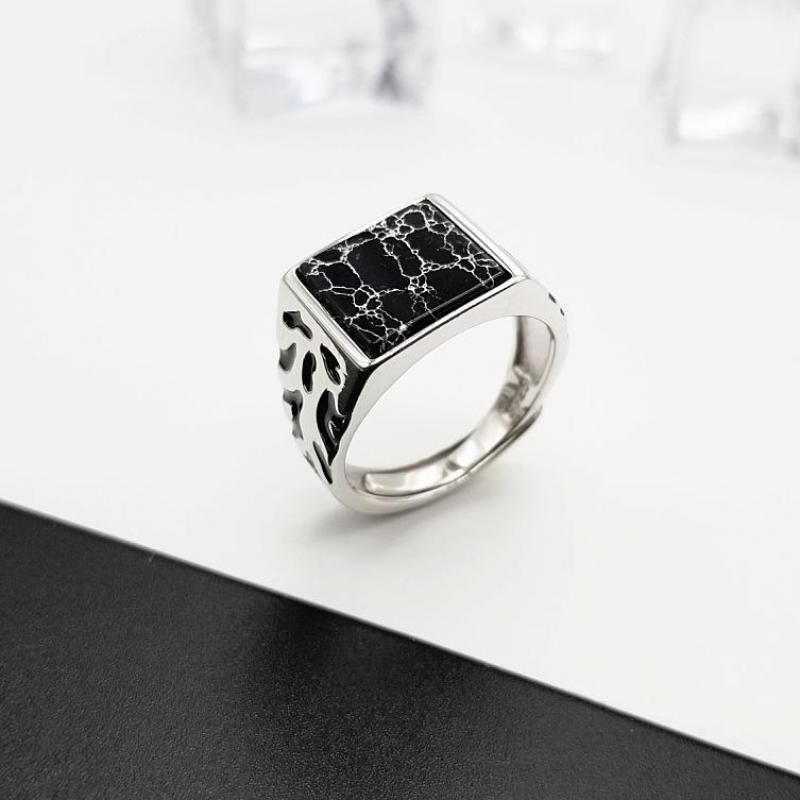 925 Marble Top Ring