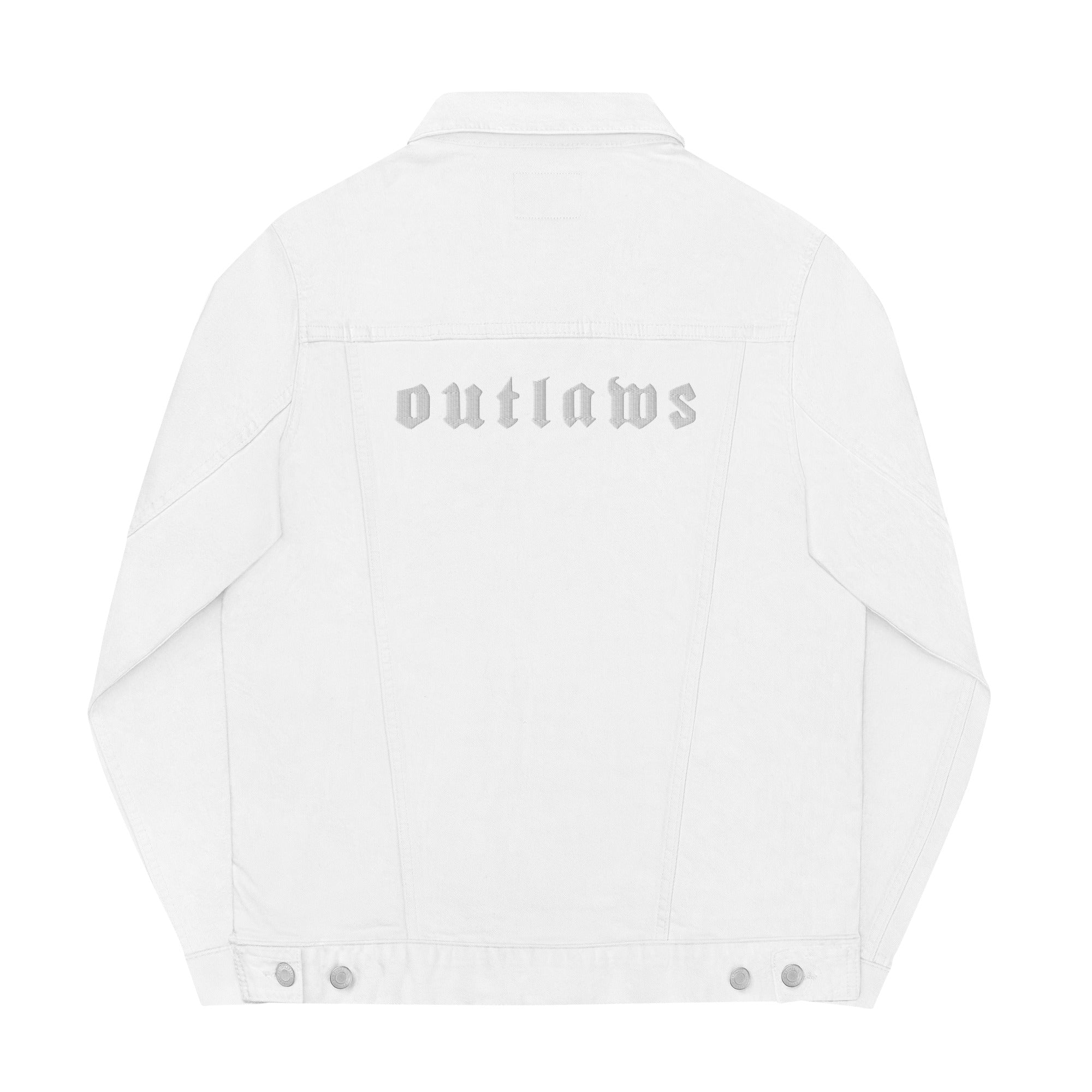 Outlaws White Unisex denim jacket