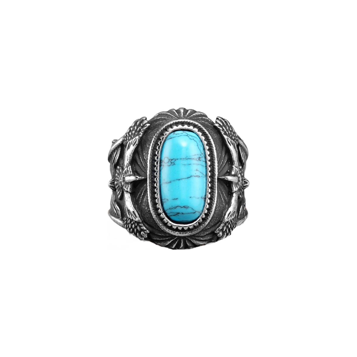 A Native Stone Totem Ring with a turquoise stone by Rebel Saint Co.