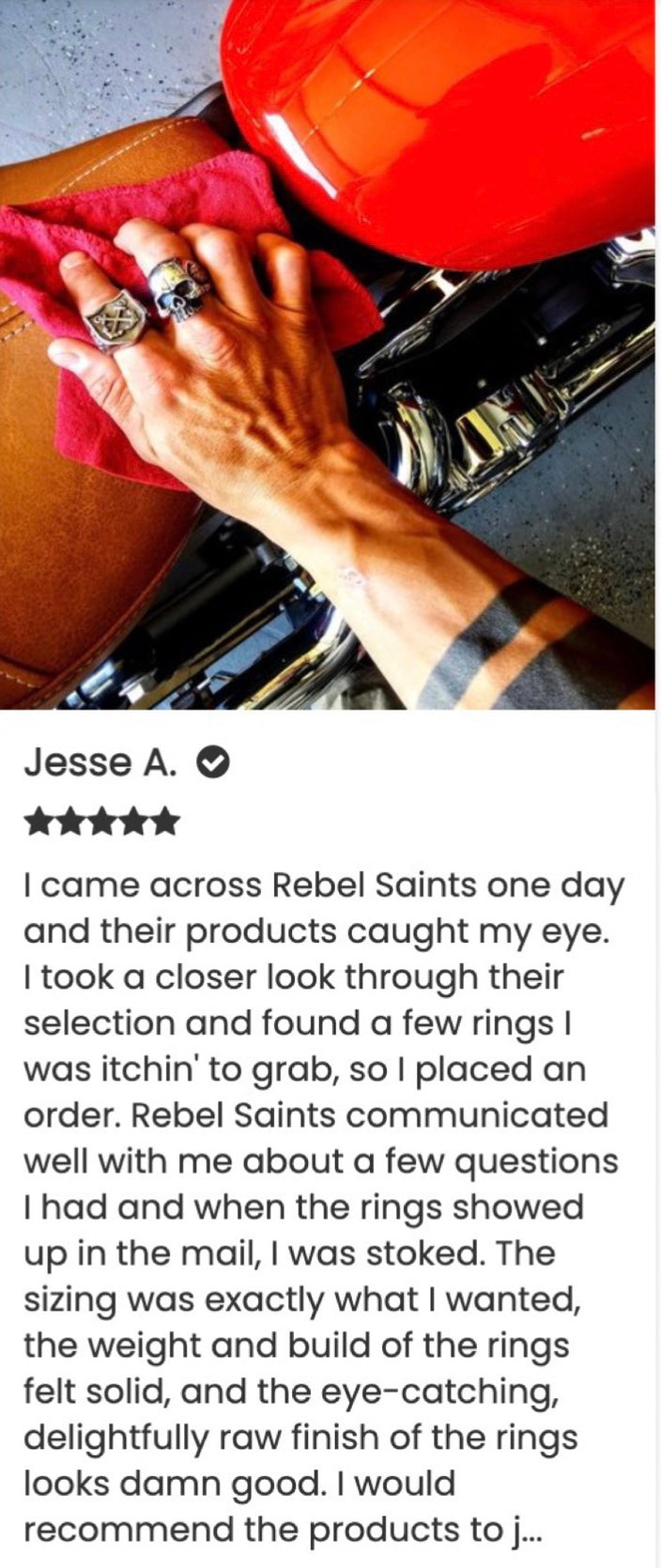 Rebel Saint Co Customer Review: Solid build and weight of rings, eye-catching and delightfully raw finish, highly recommended