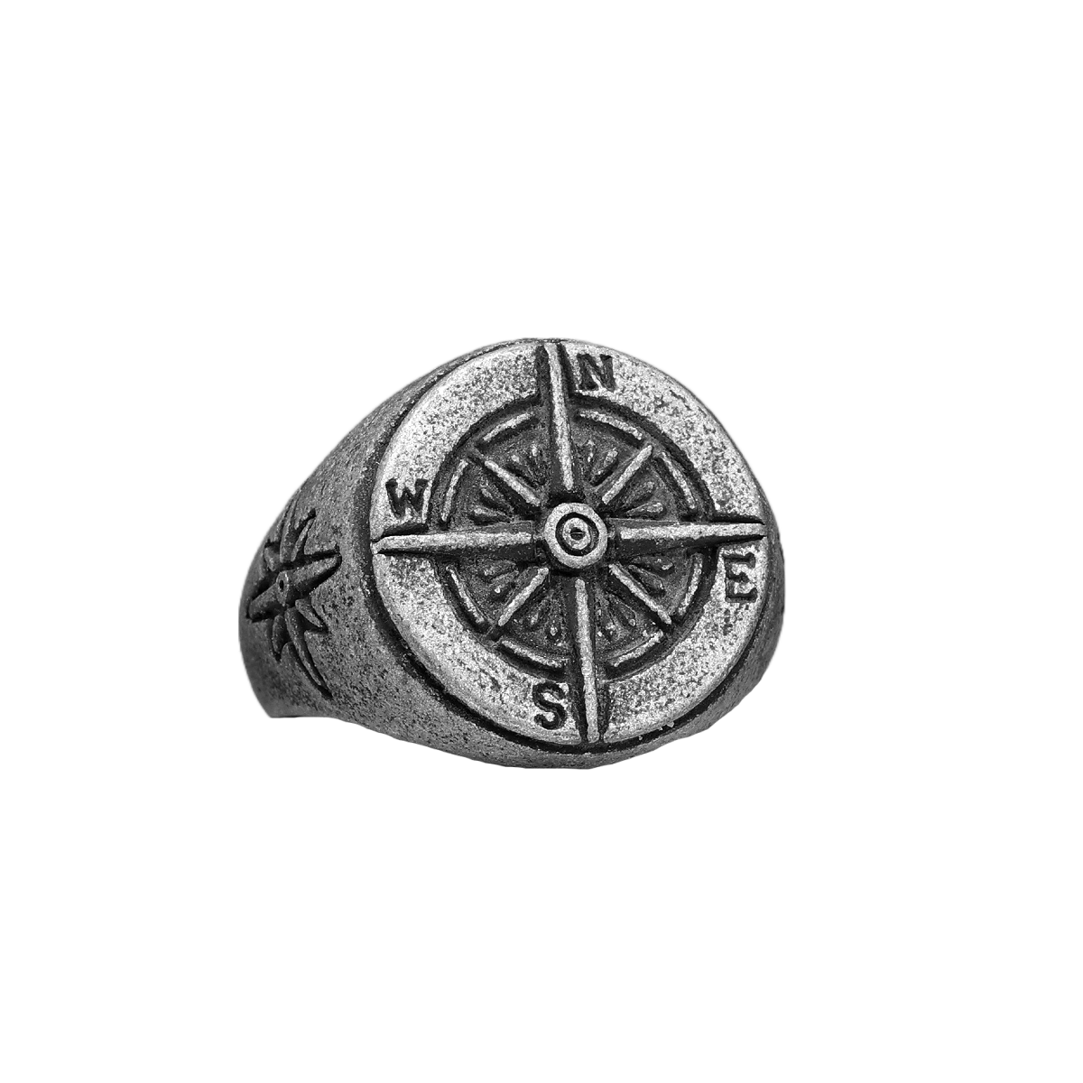 Vintage Carved Compass Ring