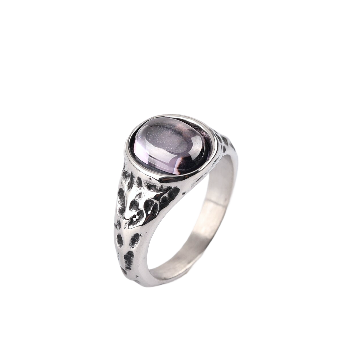 Hammered Stone Ring