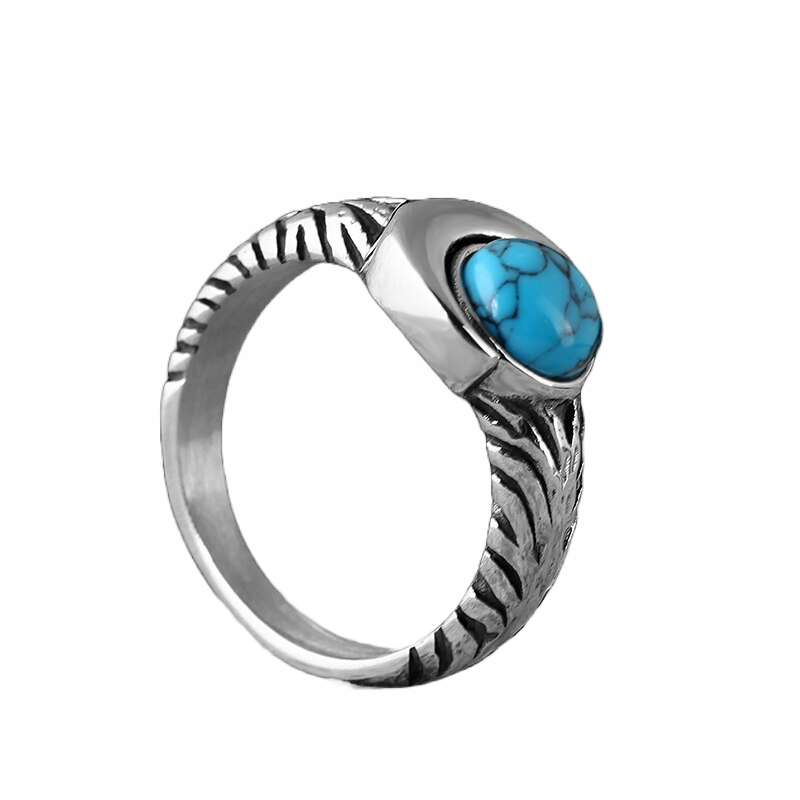 A Moon and Stone Ring by Rebel Saint Co, with a turquoise stone.