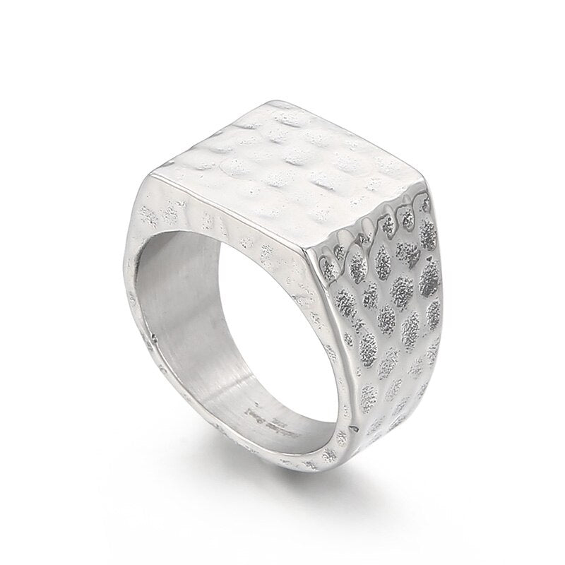 Hammered Cube Ring