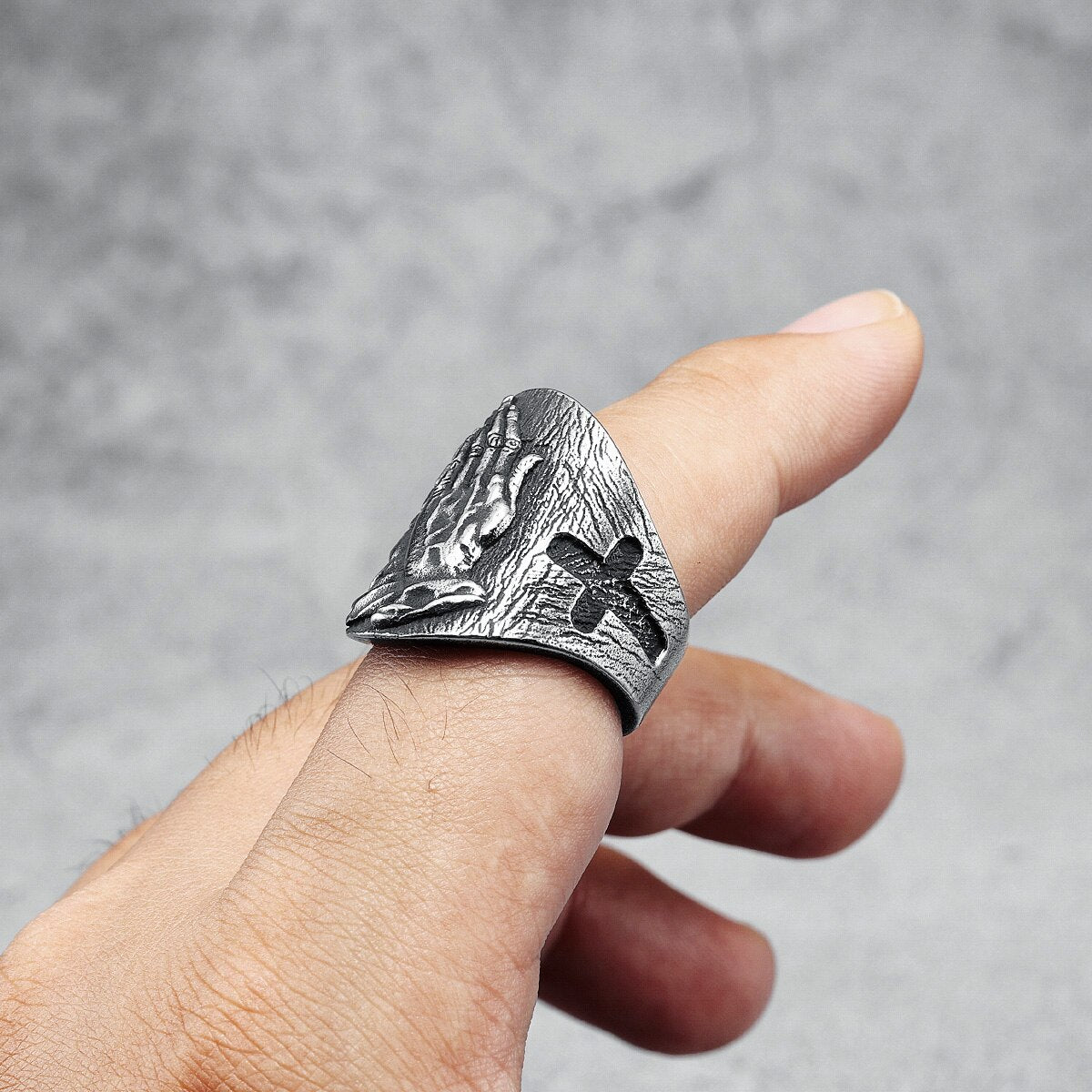 Carved Pray Ring