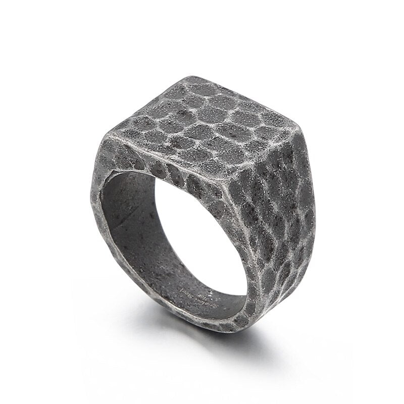 Hammered Cube Ring