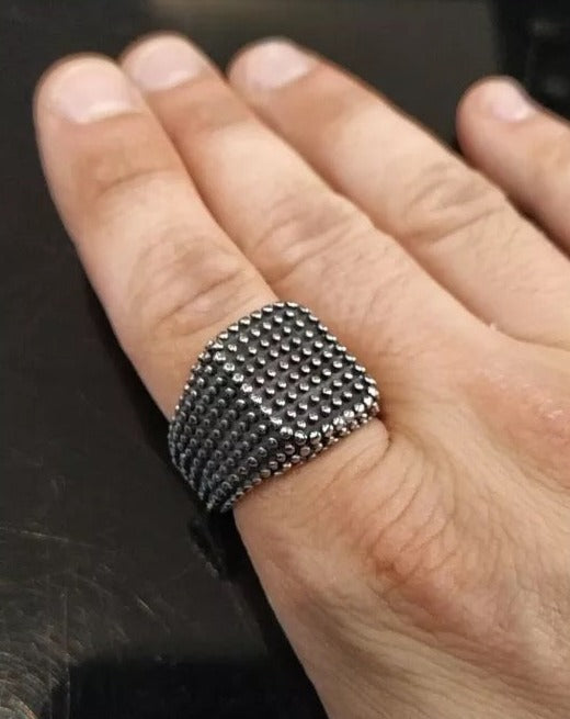 Studded Punk Cube Ring