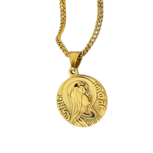 Mary Coin Pendant Necklace