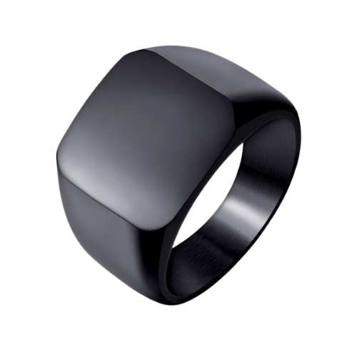 A Rebel Saint Co Square Ring on a white background.
