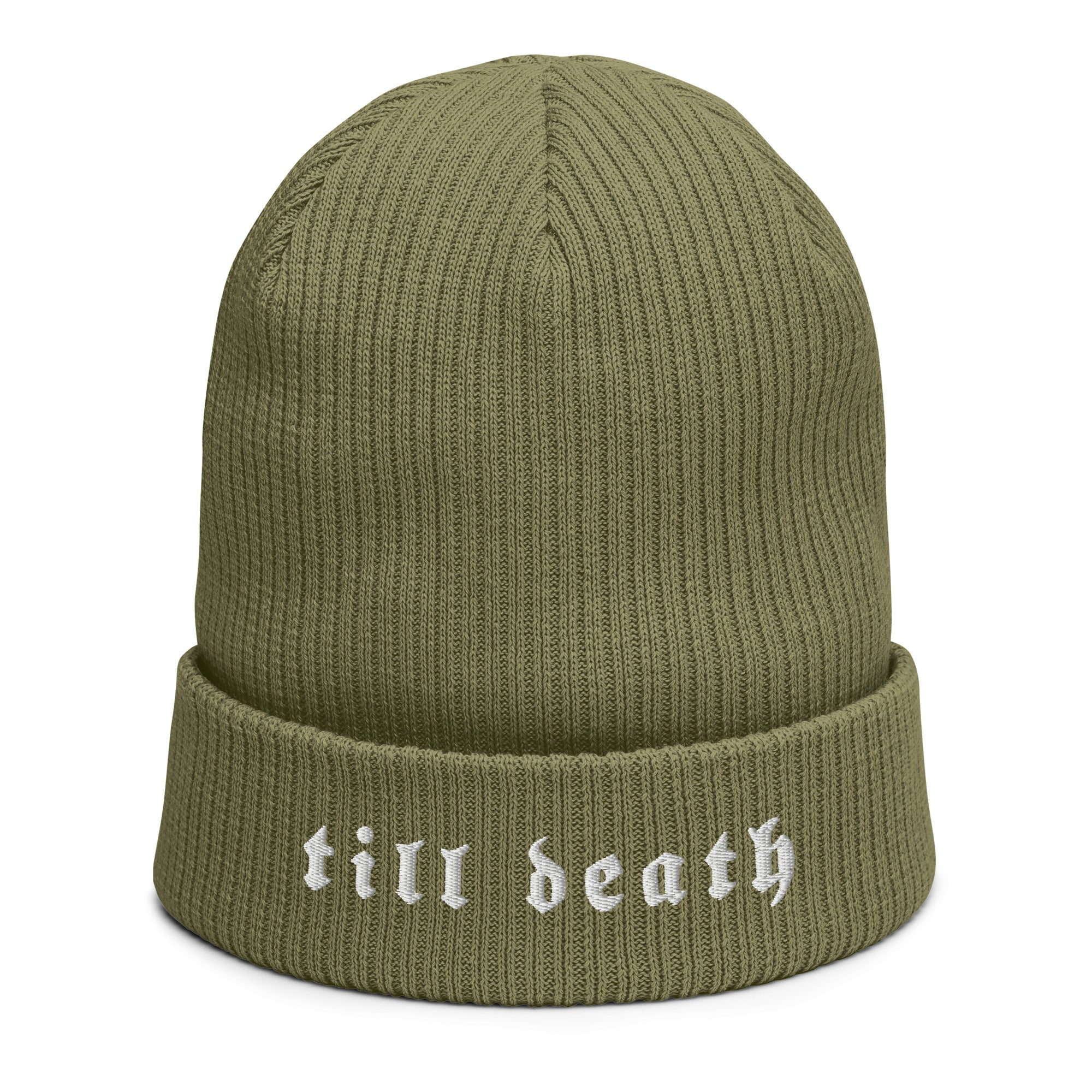 Till Death Organic ribbed beanie