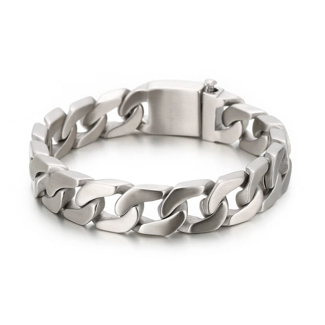 14mm Brushed  Cuban Bracelet