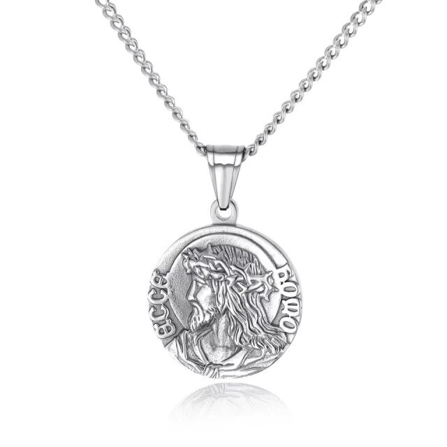 Jesus Coin Pendant Necklace