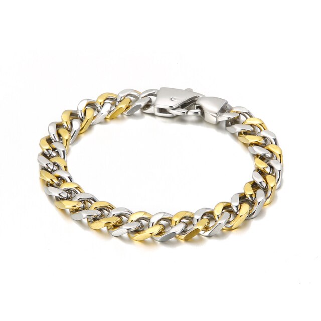 8mm Combined Clip Cuban Chain Bracelet