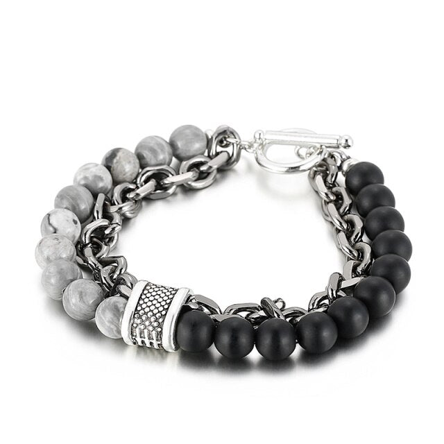 Double Layer Ball and Chain Bracelet