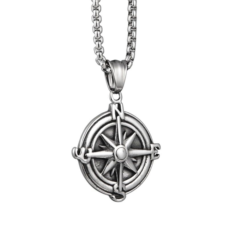 Traveler Compass Pendant Necklace