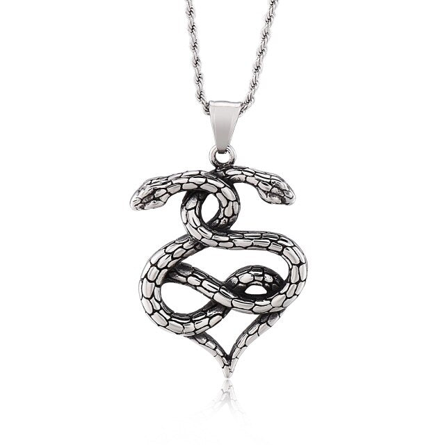 Lovers Snake Pendant Necklace