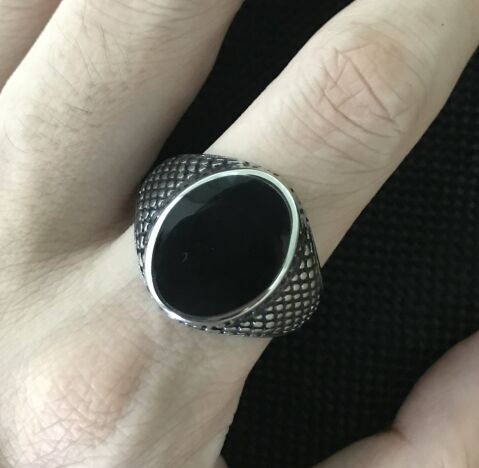 Black Signet Stone Ring