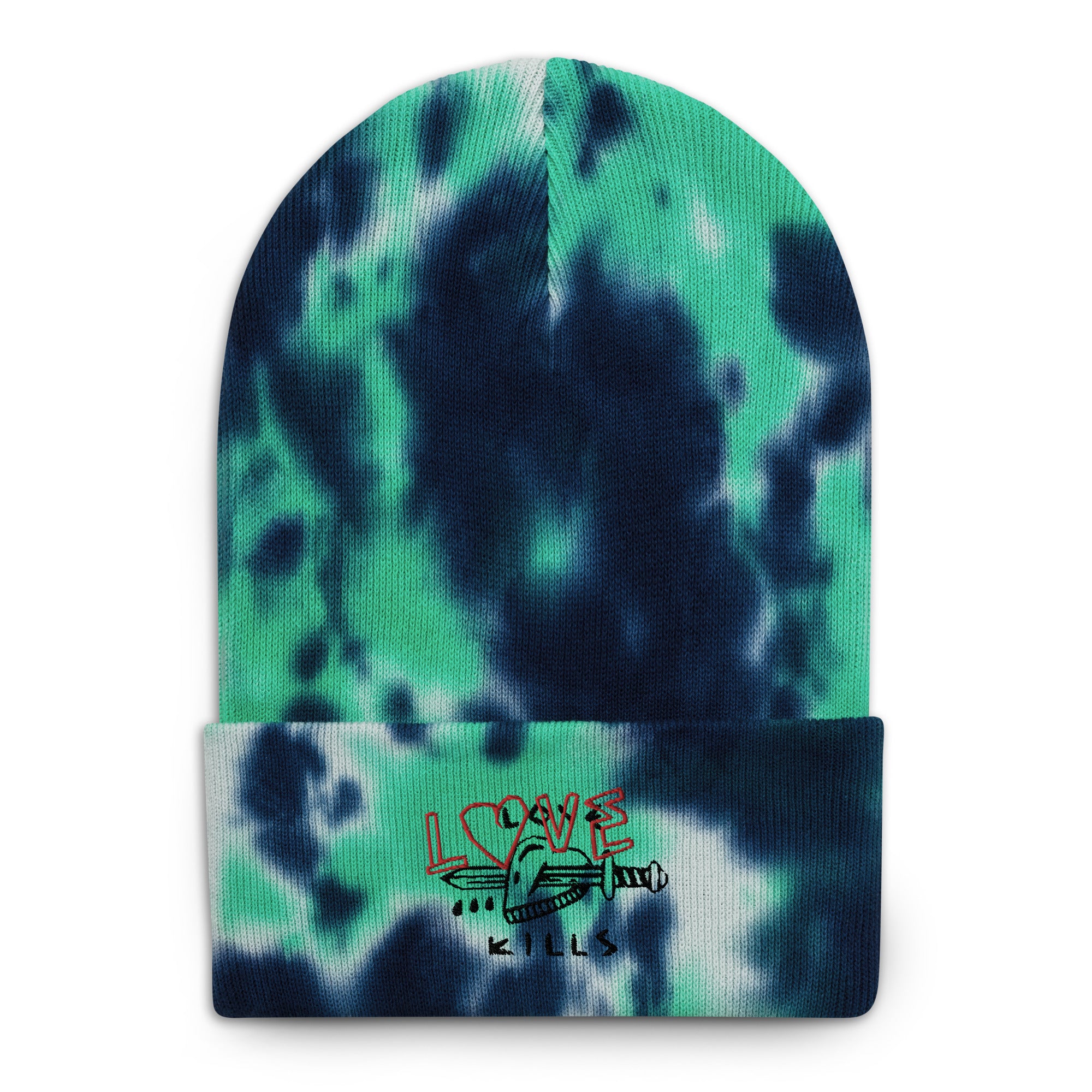 Love Kills Black Tie-dye beanie