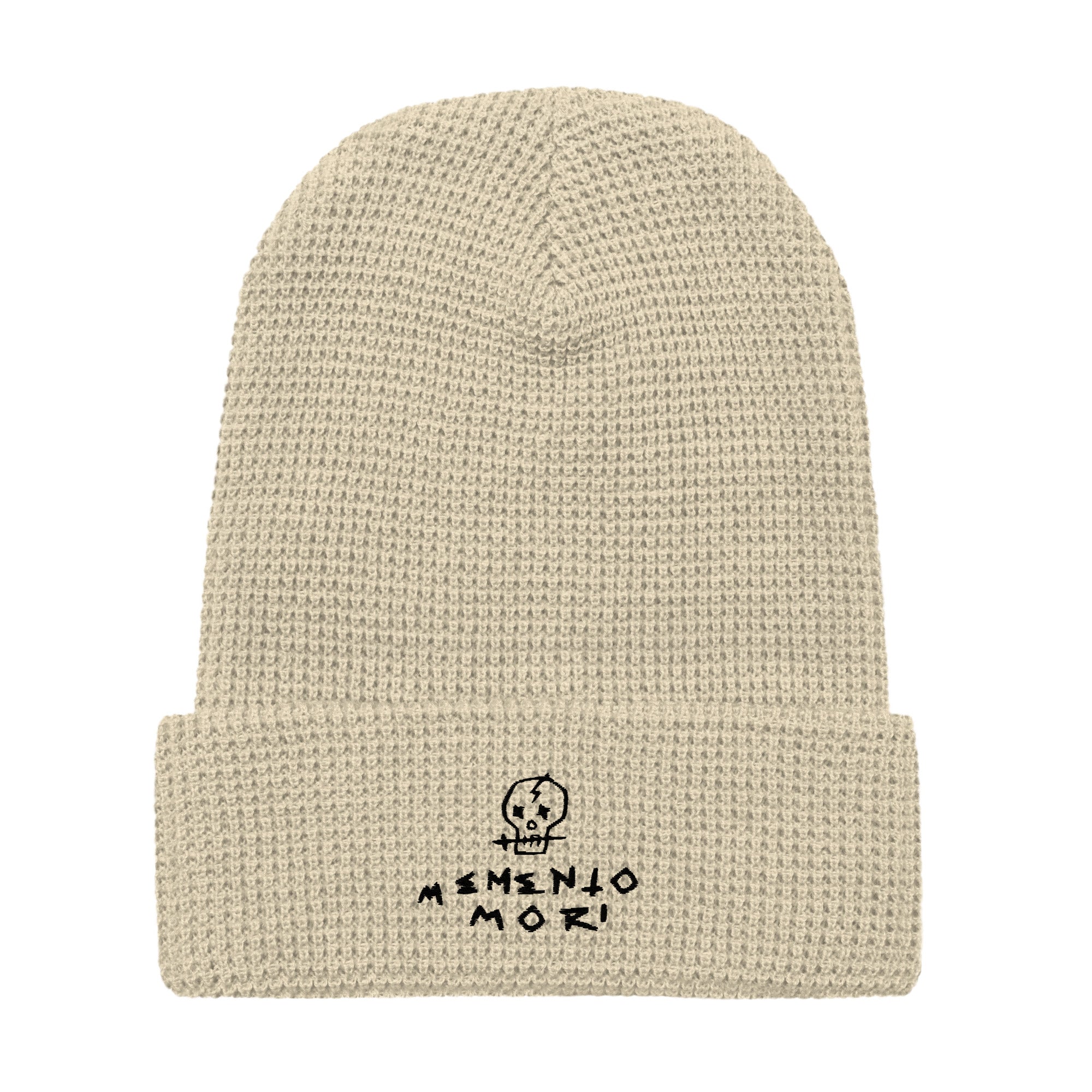 Memento Mori Black Waffle beanie