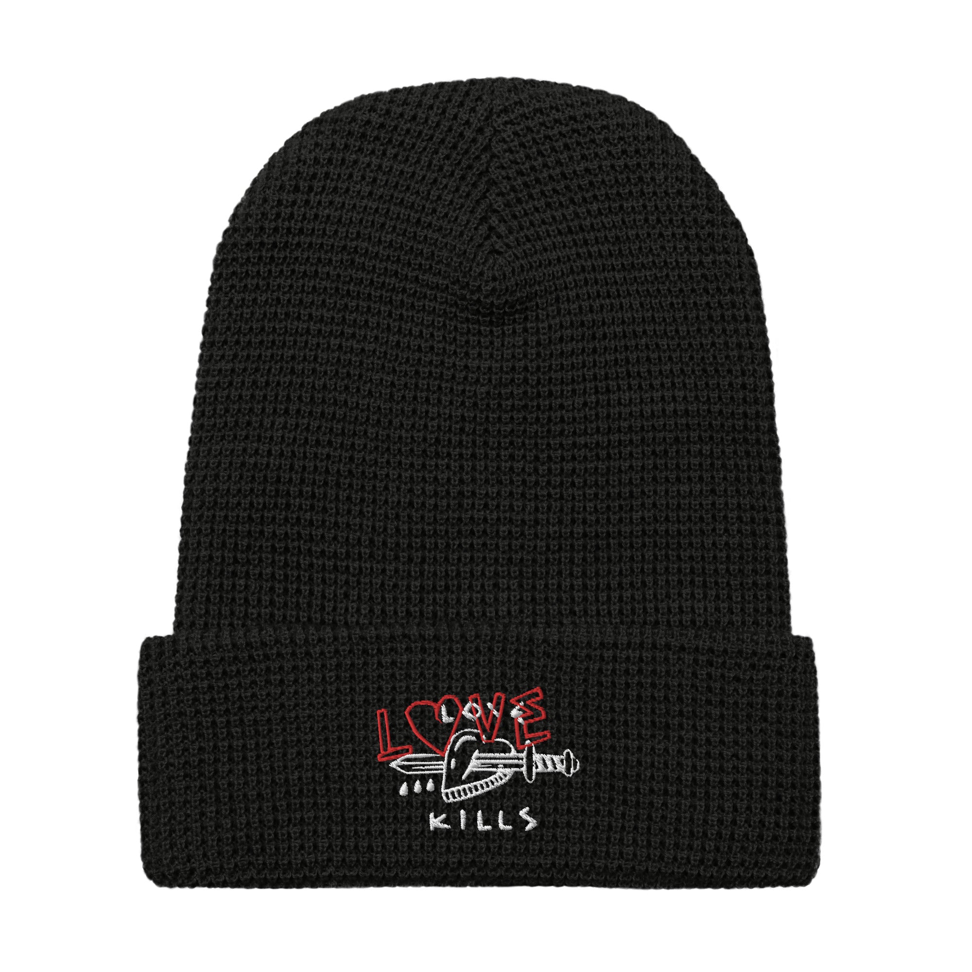 Love Kills White Waffle beanie