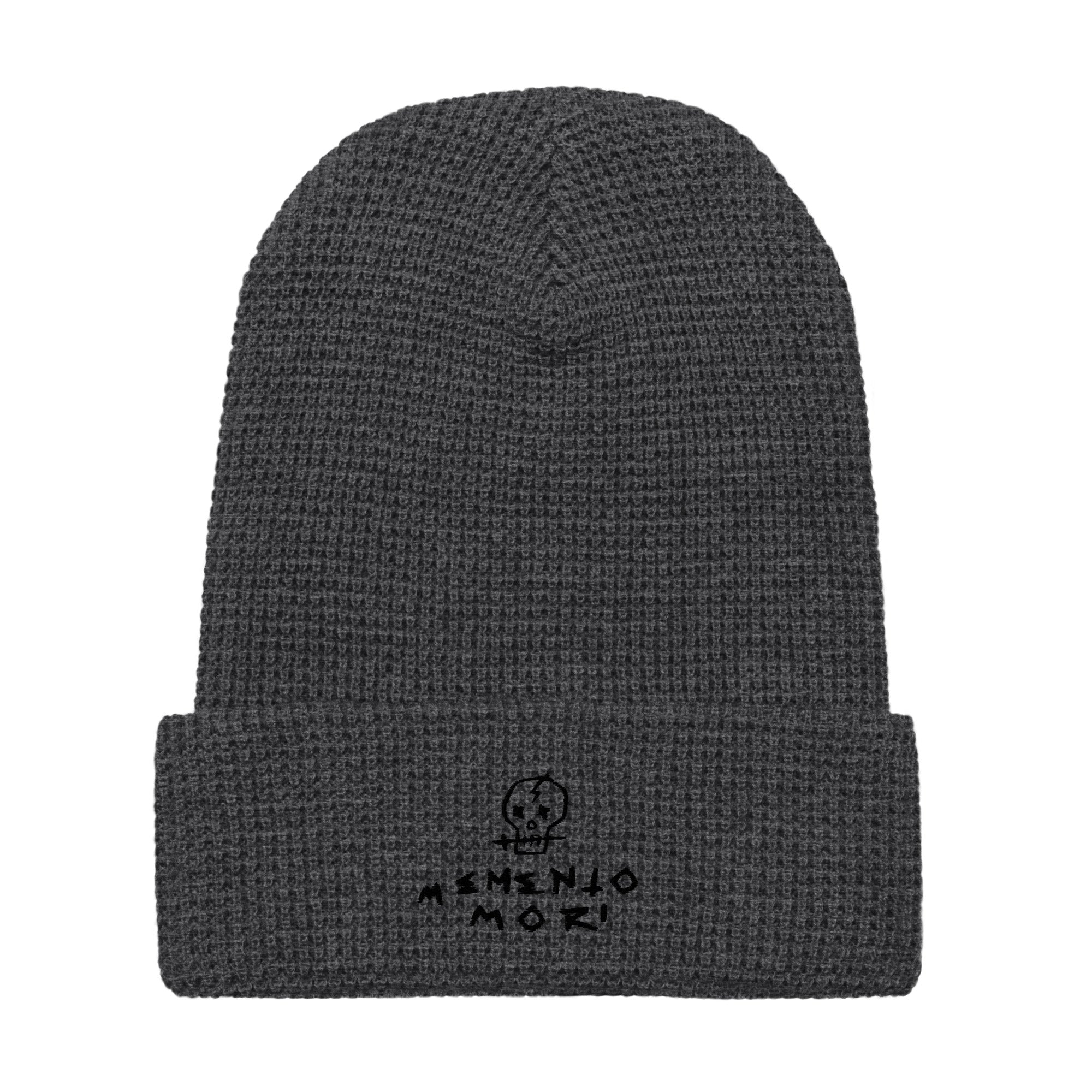 Memento Mori Black Waffle beanie